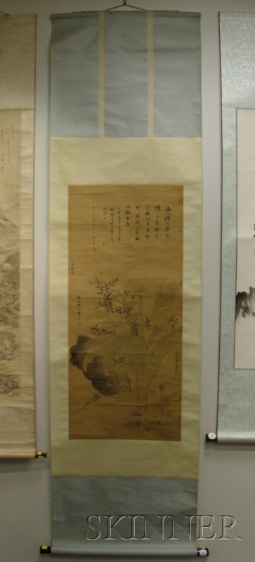 Appraisal: Hanging Scroll China th century ink and colors on silk