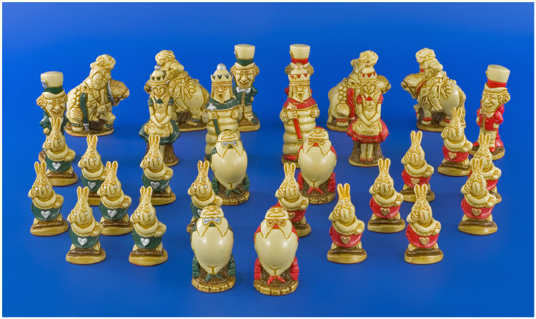 Appraisal: Alice in Wonderland Chess Set Pieces represented by various Lewis