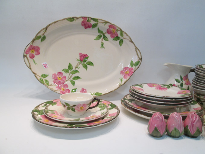 Appraisal: FRANCISCAN DESERT ROSE DINNERWARE SET thirty-two pieces comprised of dinner