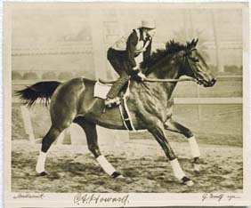 Appraisal: PHOTOPRINT OF SEABISCUIT Old photoprint of George Woolf up on