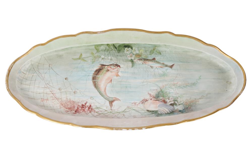 Appraisal: MEISSEN PORCELAIN FISH PLATTERwith hallmark to underside with impressed double