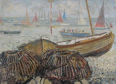 Appraisal: Cavendish Morton b Lobster pots fishing boats and yachts Signed