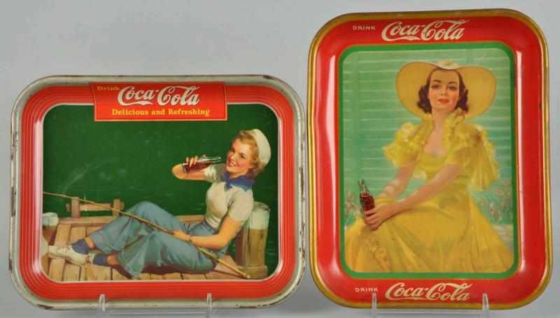 Appraisal: Coca-Cola Serving Trays Description A few shallow surface dents some