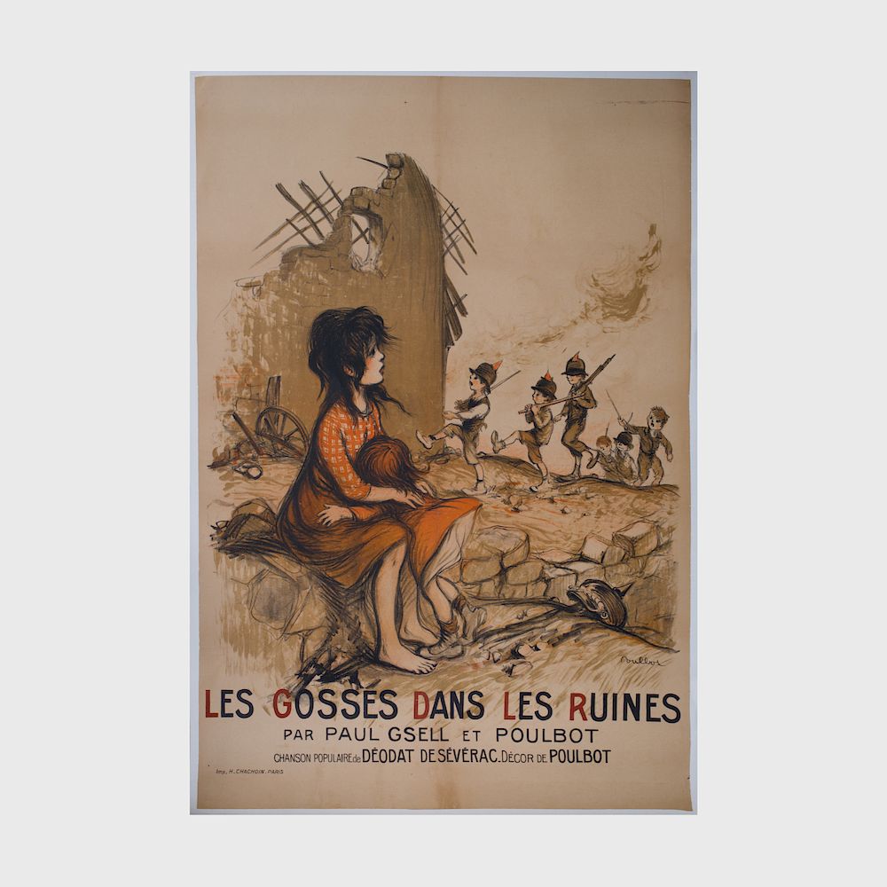 Appraisal: Francisque Poulbot - Les Gosses dans les Ruines Lithographic poster