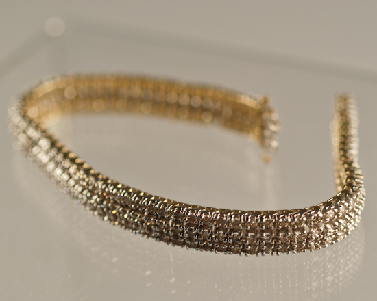 Appraisal: A Diamond and Gold Bracelet K marked yellow and white