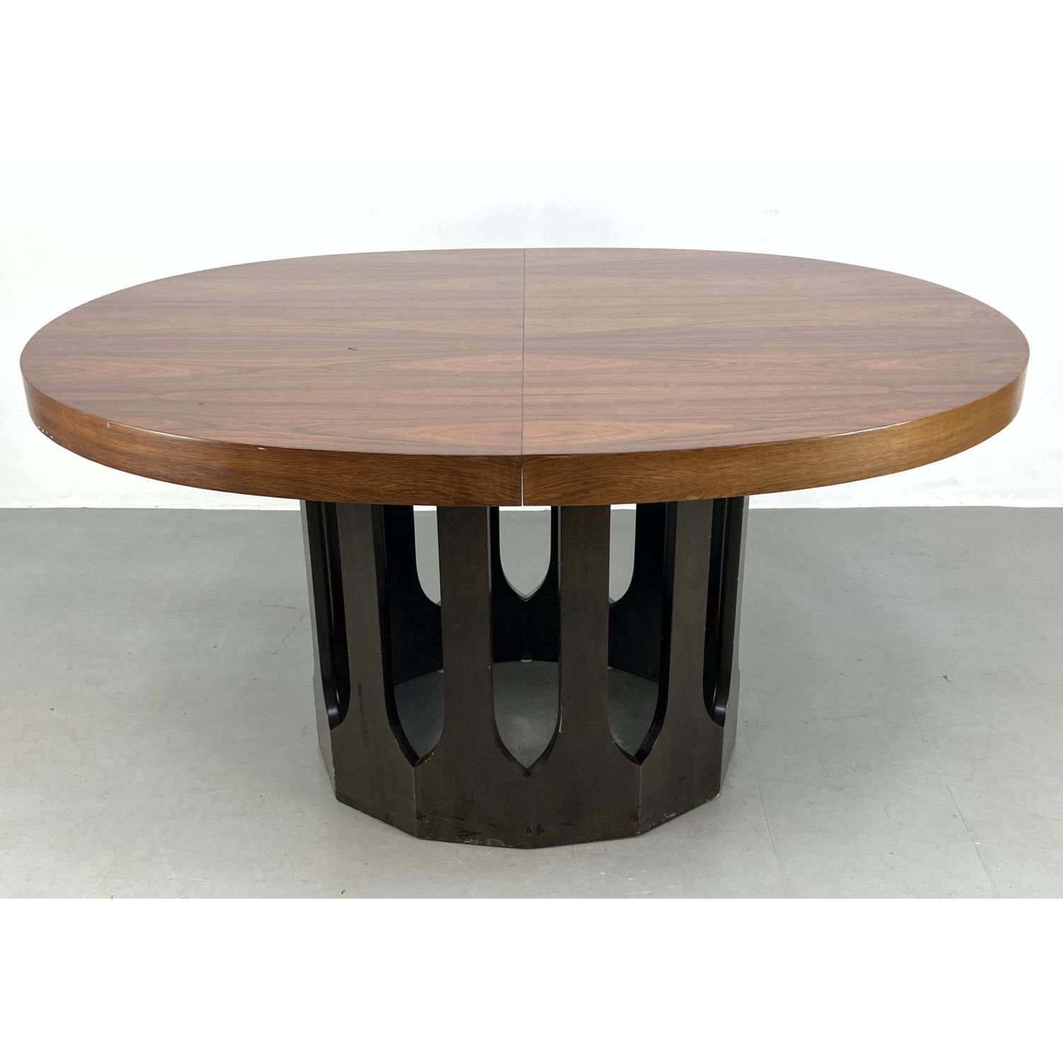 Appraisal: Harvey Probber Rosewood Dining Tale No Leaves walnut base Dimensions