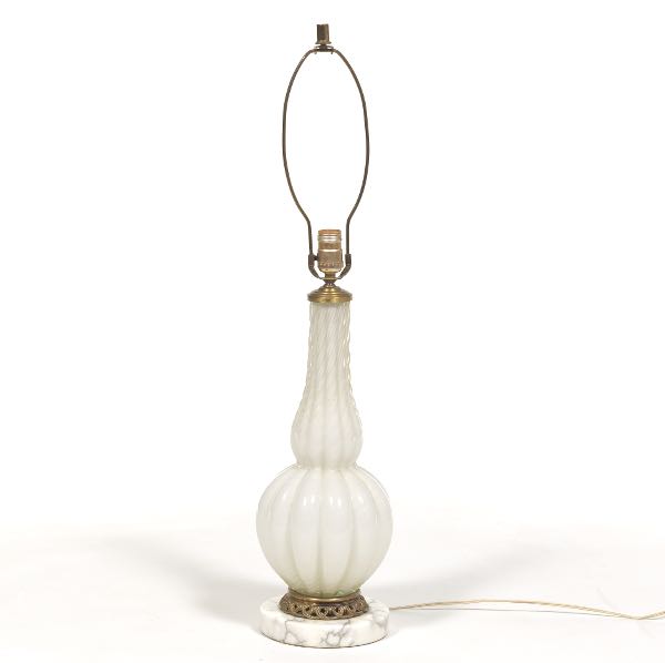 Appraisal: BAROVIER TOSO STYLE MURANO GLASS LAMP to top of socket