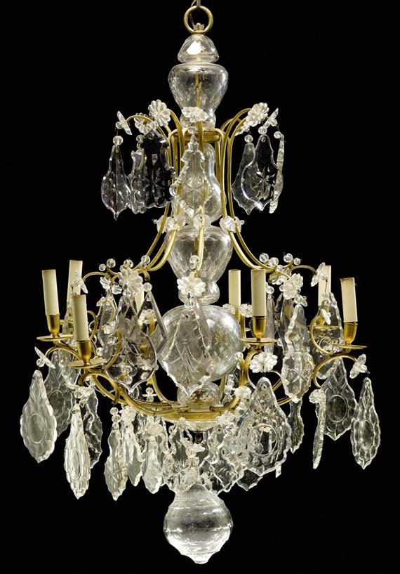 Appraisal: CHANDELIER late Louis XV Paris th century Gilt metal with