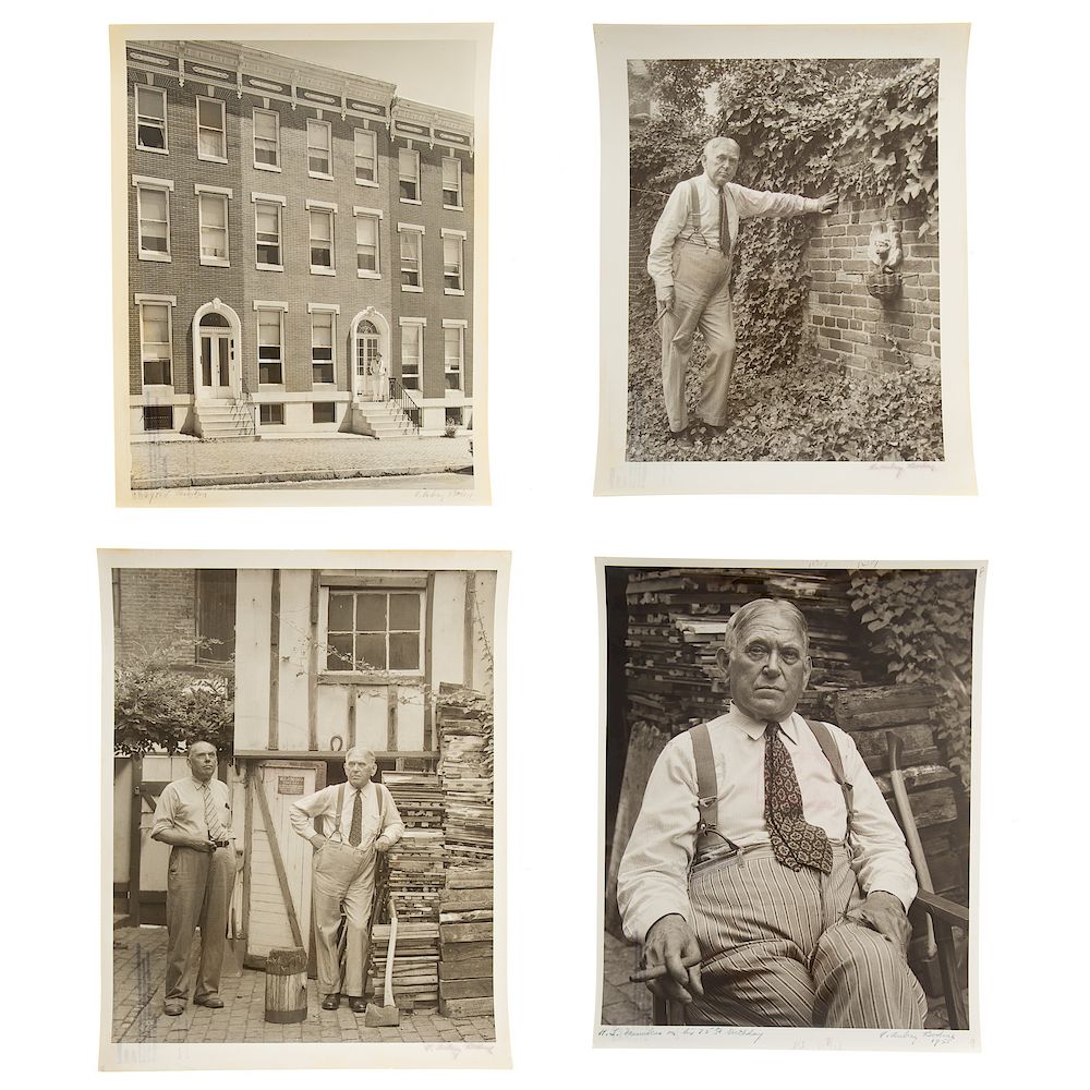 Appraisal: A Aubrey Bodine Four H L Mencken Themed Photos American