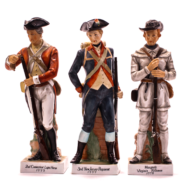 Appraisal: Group of porcelain historical military soldier figures Largest H x