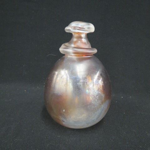 Appraisal: William Bernstein Art Glass Vase swirling amber bubble artist signed