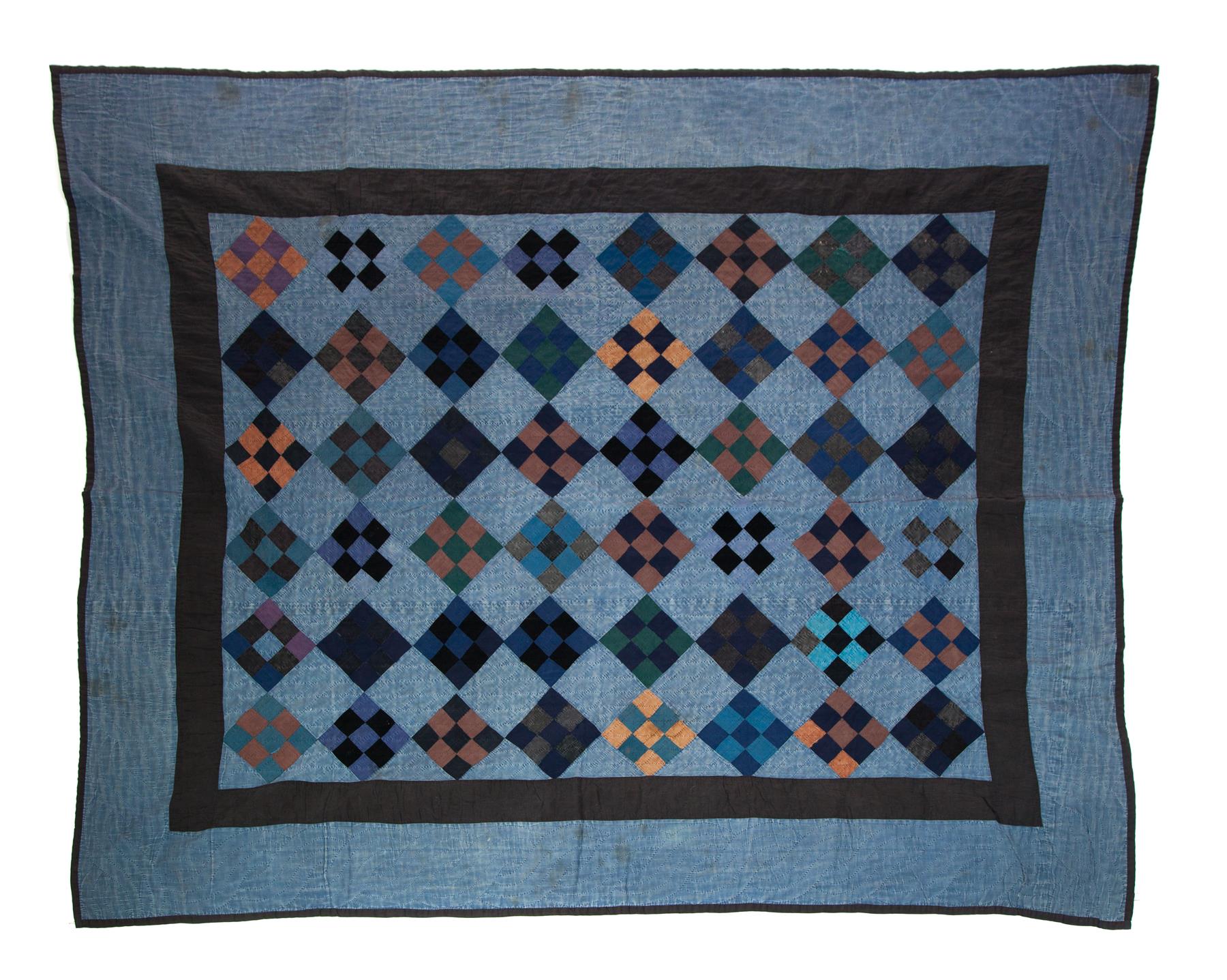 Appraisal: AMISH QUILT American probably Midwest early th century Blues and