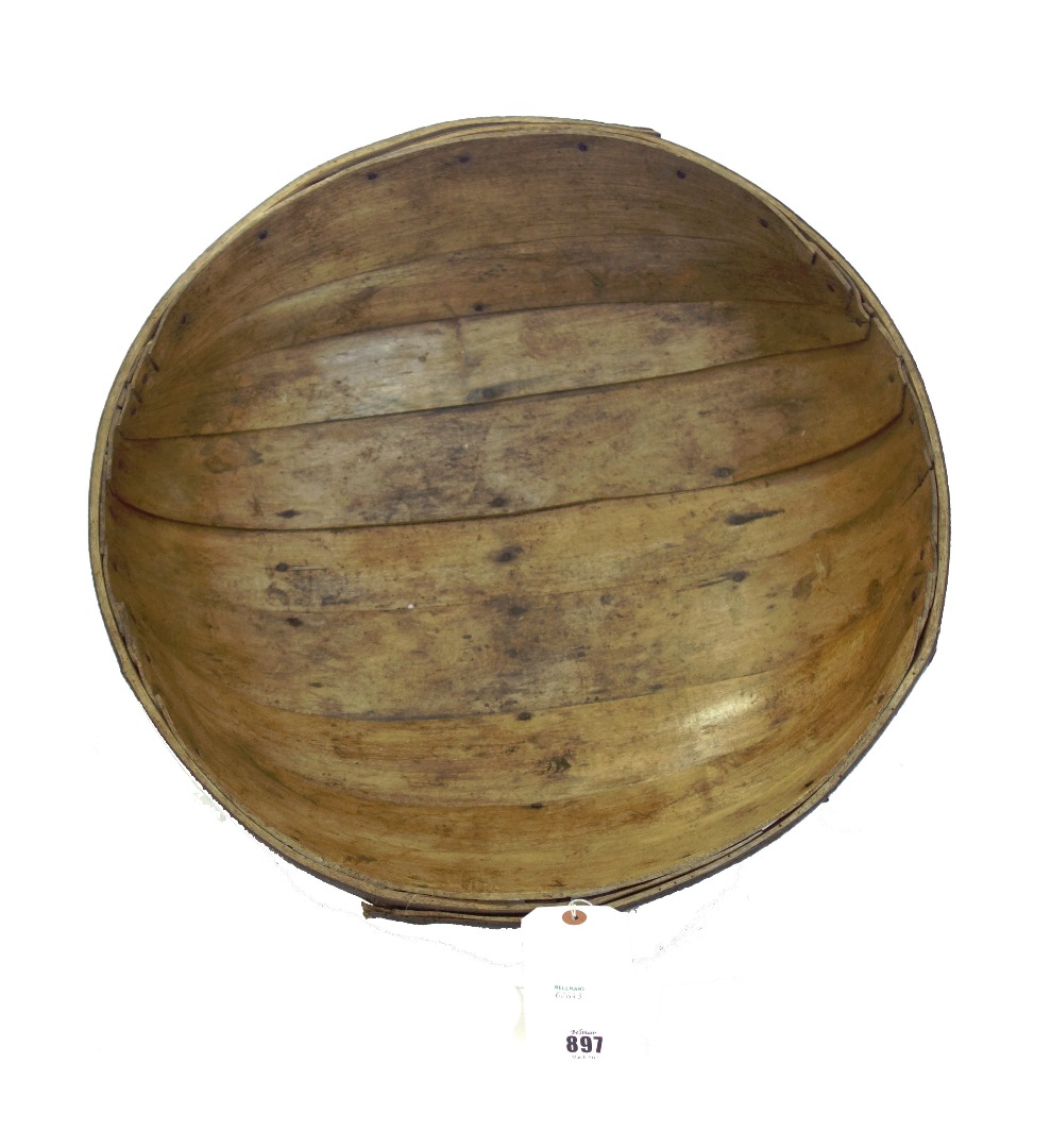 Appraisal: A large Shaker style bowl cm diameter an elm wood