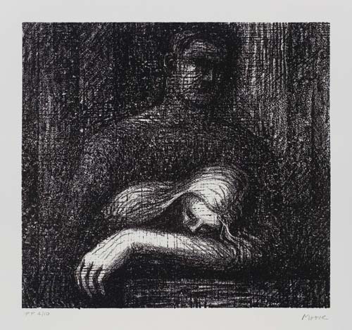 Appraisal: HENRY MOORE Lullaby Sleeping Head Lithograph on cream wove paper