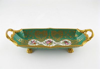 Appraisal: A Jacob Petit pen tray painted with a continuous arrangement