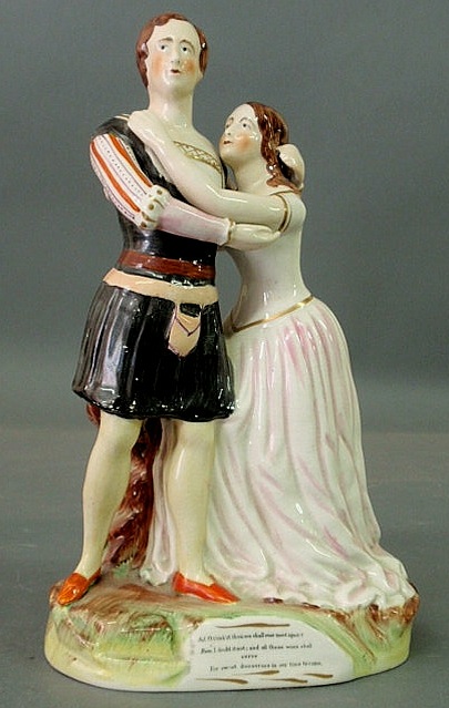 Appraisal: Staffordshire figural group of Romeo and Juliet on a base