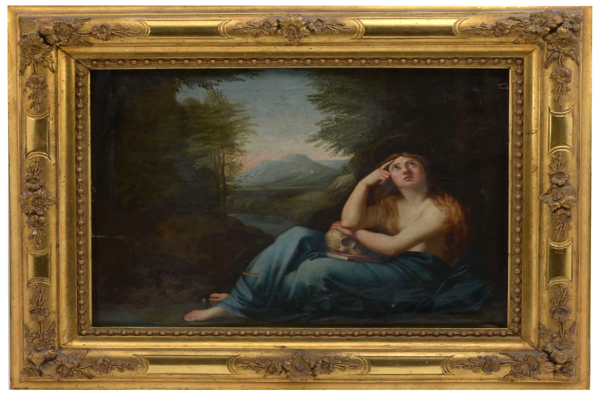 Appraisal: EARLY OIL PAINTING OF ST MARY MAGDALENE AFTER POMPEO BATONI