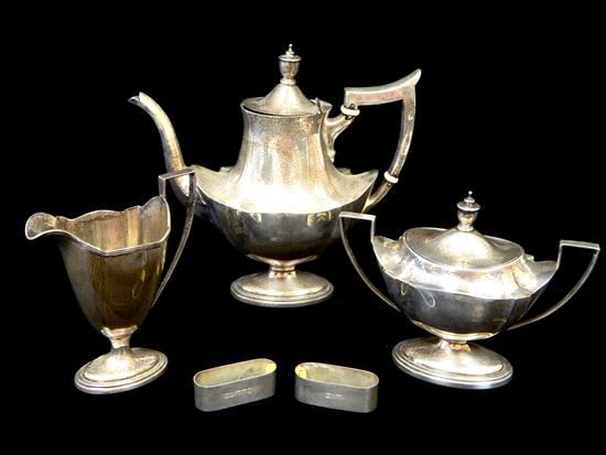 Appraisal: STERLING SILVER Five Gorham A pieces Plymouth teapot with urn