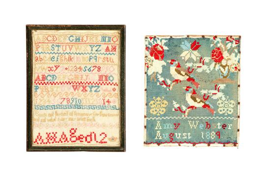 Appraisal: SAMPLER AND NEEDLEWORK Probably English st half- th century silk