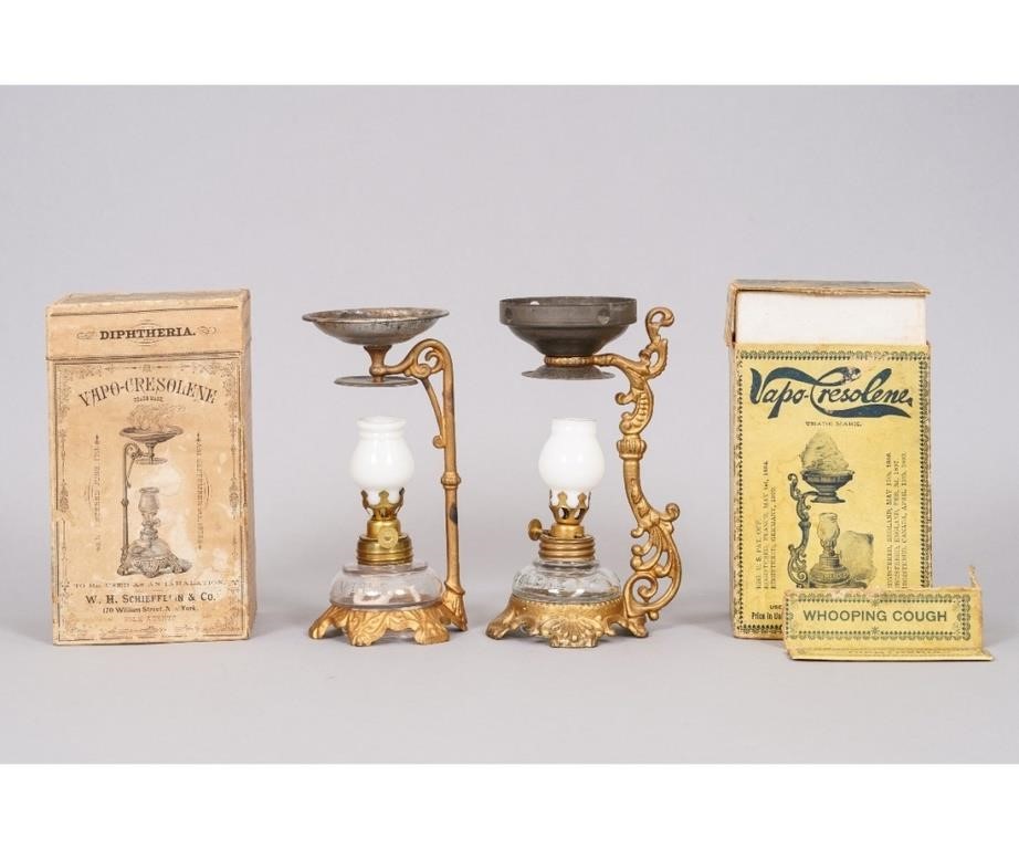 Appraisal: Pair of Vapo-Cresolene lamps with original boxes th c h