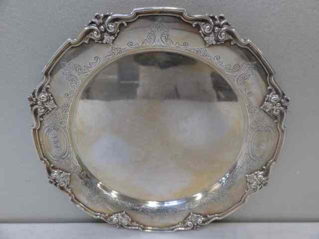 Appraisal: STERLING Gorham Sterling Tray A great quality tray with ''A