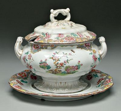 Appraisal: Spode lidded tureen multi-colored Indian tree transfer decoration tureen base