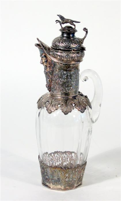 Appraisal: Dutch silver mounted glass cider jug th century