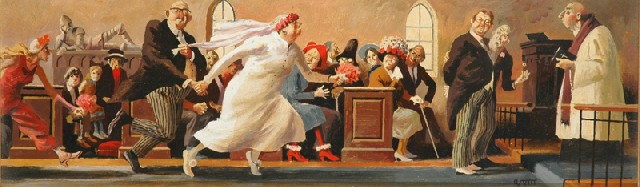 Appraisal: Robert Young - Wedding Day oil on board monogrammed 'RY'