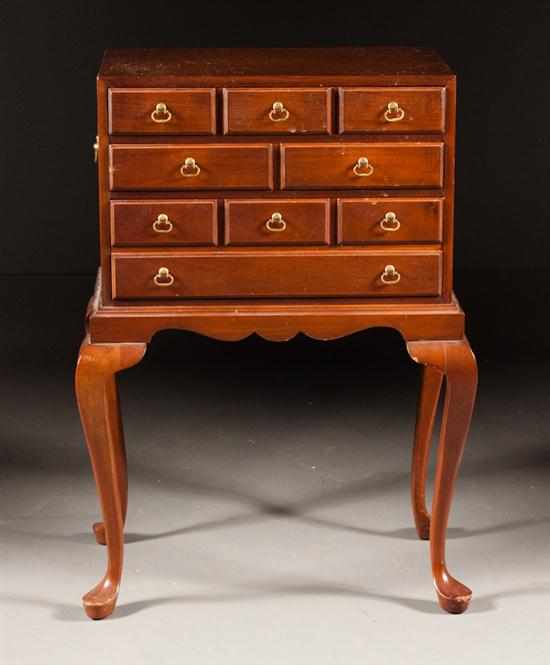 Appraisal: Queen Anne style mahogany silver chest Hickory Chair Company in