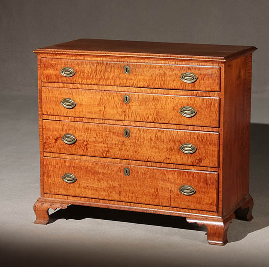 Appraisal: Lot Property from an Eastern Shore Collection Chippendale Curly Maple