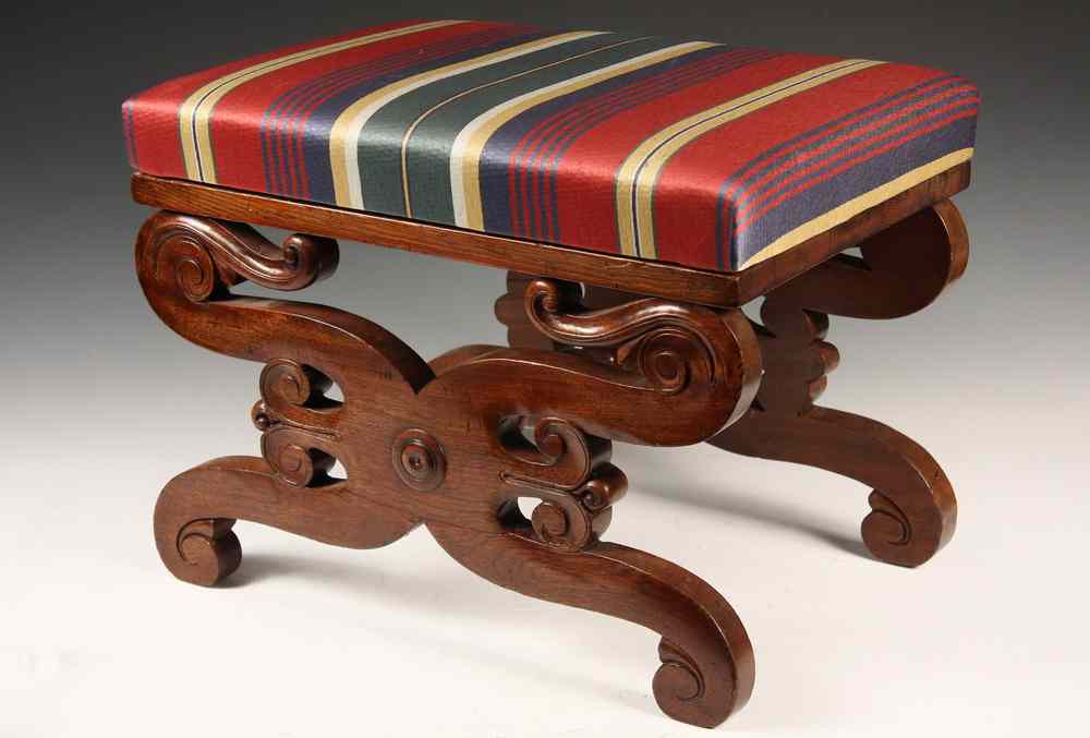 Appraisal: FEDERAL PERIOD FOOTSTOOL - Federal Footstool with open mahogany frame