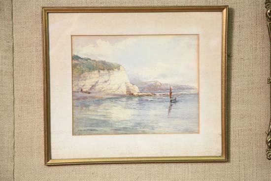 Appraisal: WATERCOLOR ON PAPER Depicting sailboats on a sea with a