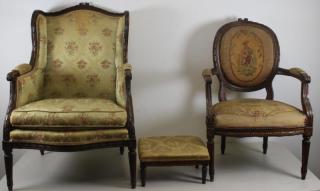 Appraisal: th Century Louis XVI Style Bergere Ottoman am a Louis