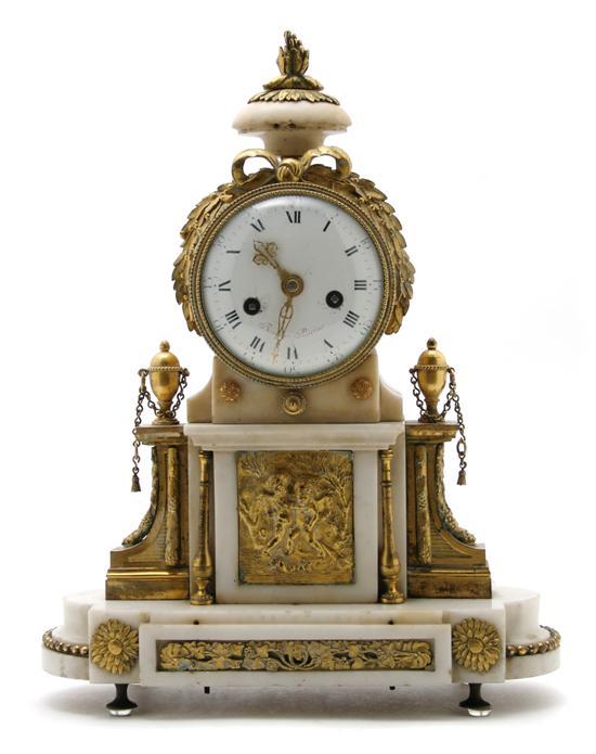 Appraisal: Louis XVI Ormolu and Marble Mantle Clock late th century