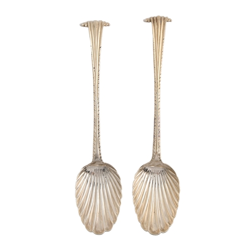 Appraisal: A pair of Victorian silver tablespoons Onslow pattern with feather