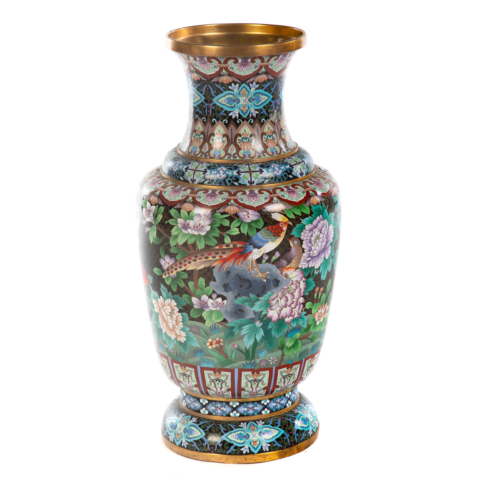 Appraisal: CHINESE CLOISONNE PALACE VASE th century large vase with elaborate