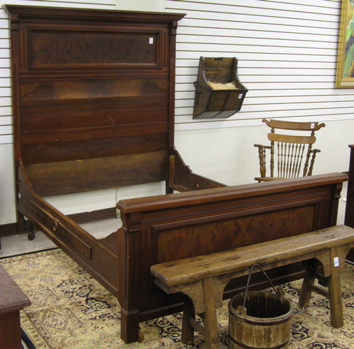 Appraisal: VICTORIAN TWO-PIECE WALNUT BEDROOM SET Eastlake design American c comprising