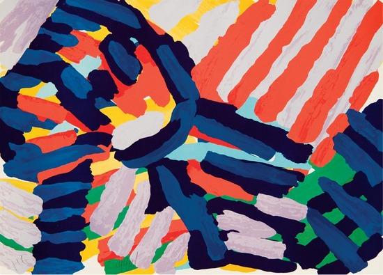 Appraisal: Karel Appel - walking in colors lithograph printed in colors