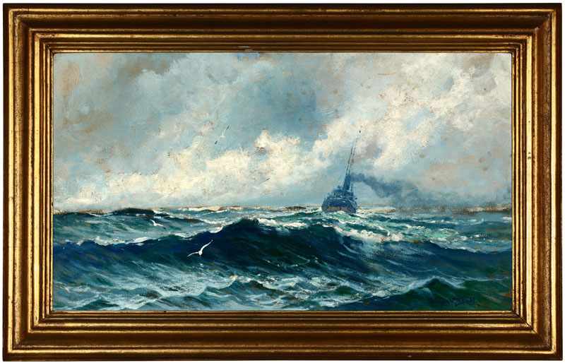 Appraisal: Arthur Vidal Diehl - Massachusetts Tug Boat on the Ocean