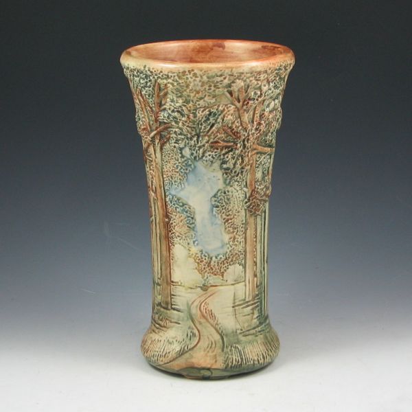 Appraisal: Weller Forest vase Unmarked Mint tall by wide