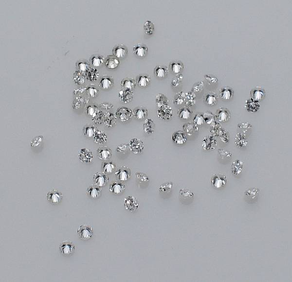 Appraisal: A collection of unmounted diamonds total diamond weight cts