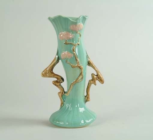 Appraisal: ROSEVILLE MING TREE TALL TWO HANDLED VASE Shape No Roseville