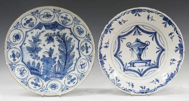 Appraisal: lot of Delft blue and white faience chargers late th