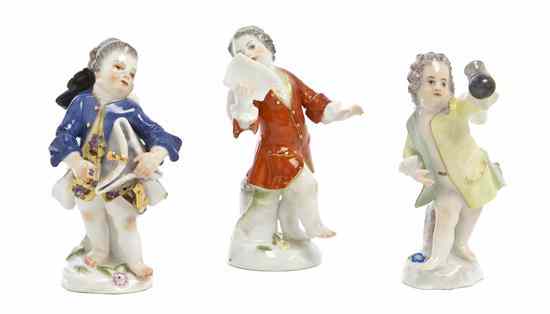 Appraisal: Three Meissen Porcelain Figures each depicting a winged putto in