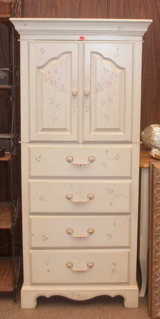 Appraisal: Painted petite entertainment center