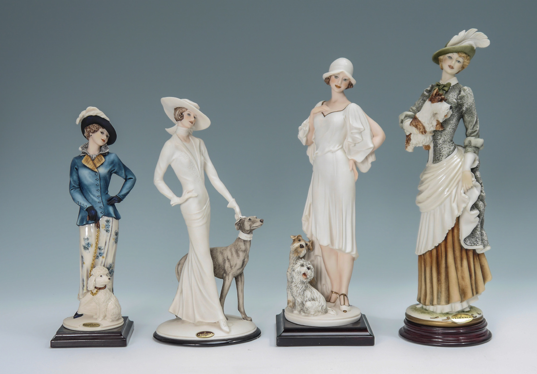 Appraisal: GIUSEPPE ARMANI FIGURINES AMIS C ''h THE STROLL F ''h