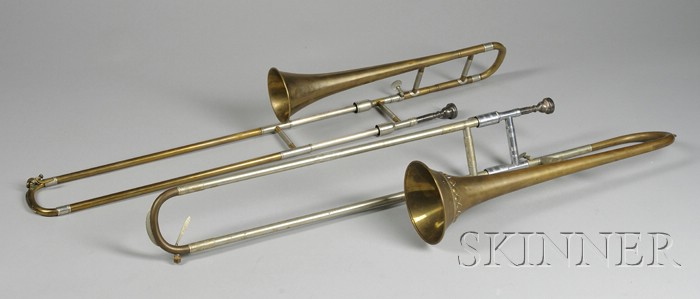 Appraisal: Two German Sackbut Trombones c one engraved S GANTER MUNCHEN