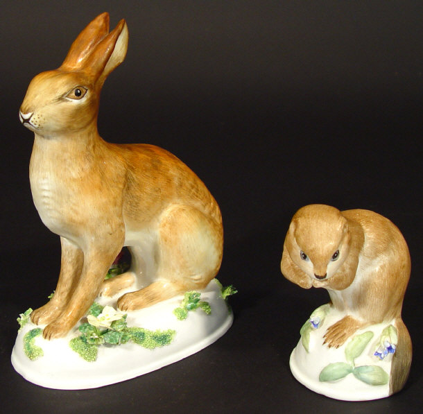 Appraisal: Two Crown Staffordshire Barbara Linley Adams china animals a hare