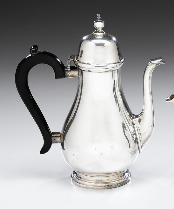 Appraisal: Tiffany Co sterling silver coffeepot circa Of swollen form with