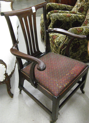 Appraisal: TWO CHIPPENDALE STYLE MAHOGANY CHAIRS American first quarter of the